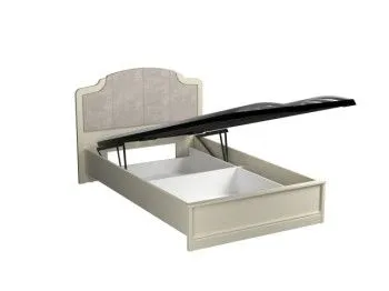 Кровать Люкс 1200 с подъемным механизмом, Сиена (1394*2110*1090), Береза бежевая, велюр