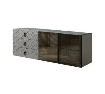 Комод 1.6м Bogemia Fly Farfalle (Серый) (Novabuk/Черный) БМКМ-4[5]