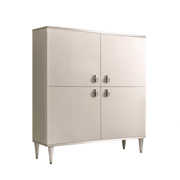 Пенал 4 двери Римини (Слоновая кость/Серебро) РМП-3