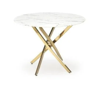 Стол обеденный Halmar RAYMOND 2 (белый мрамор/золотой)