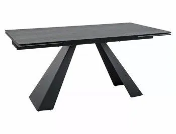 Стол обеденный Signal SALVADORE Ceramic 160 раскладной (Pietra Di Savoia серый/черный мат)