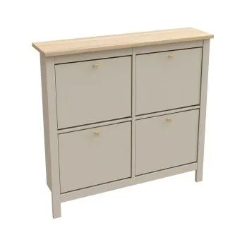 Обувница Сага с 4 откидными ящиками 113х108 кашемир/ясень