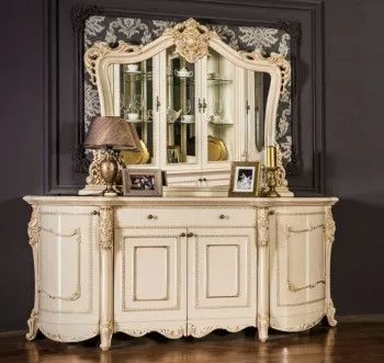 Комод Джоконда крем глянец с зеркалом (гостиная) - Выставка м. Марьина роща