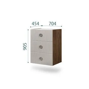 Комод Bogemia Woodline Fly Fi (Шелк) (Novabuk/Хром) БМКМ-1