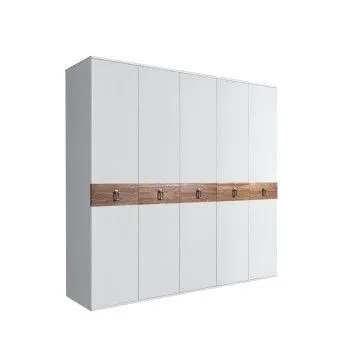 Шкаф 5-ти дв. Bogemia Wood Fa (Белый/Хром) БМШ2/5(Wo)