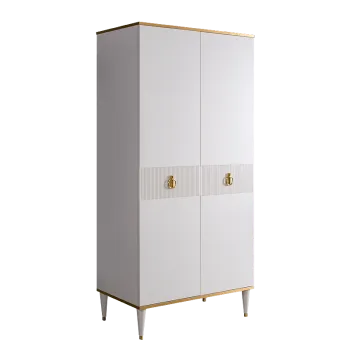 Шкаф-пенал Римини СОЛО (Белый/Золото) РМП-2(s)