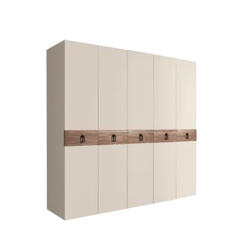 Шкаф 5-ти дв. Bogemia Wood Fa (Слоновая кость/Черный) БМШ2/5(Wo)