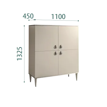 Пенал 4 двери Римини (Ваниль/Серебро) РМП-3