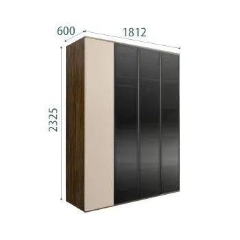 Шкаф 4-х дв. Bogemia Woodline Air (Ваниль/Черный) БМШ2/4(3)