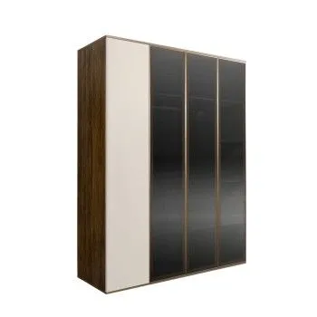 Шкаф 4-х дв. Bogemia Woodline Air (Слоновая кость/Золото) БМШ2/4(3)