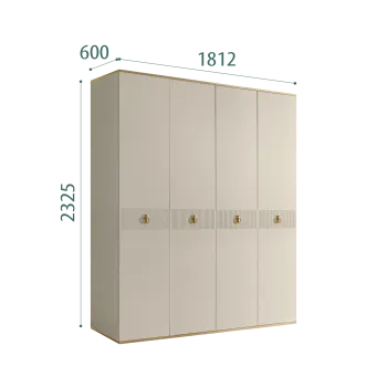 Шкаф 4-х дверный Римини СОЛО (Ваниль/Золото) РМШ2/4(s)