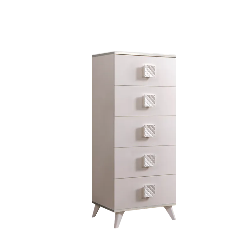 Комод узкий Диора слоновая кость/серебро ДКМ-2