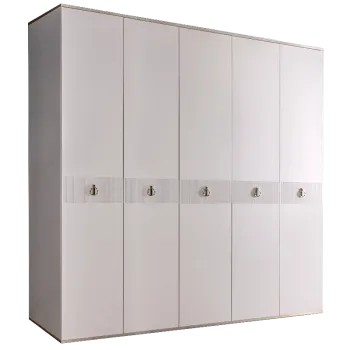 Шкаф 5-ти дверный Римини СОЛО (Белый/Серебро) РМШ2/5(s)