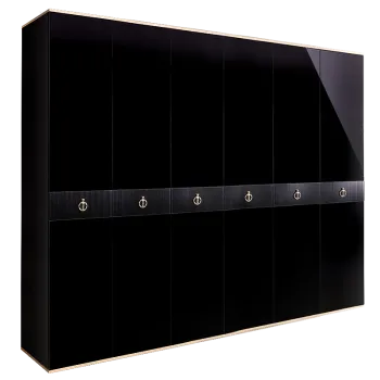Шкаф 6-ти дверный Римини СОЛО (Черный/Серебро) РМШ2/6(s)