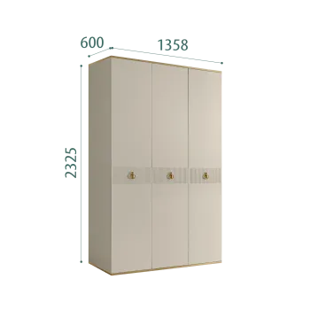 Шкаф 3-х дверный Римини СОЛО (Ваниль/Золото) РМШ2/3(s)