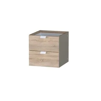 Модуль с двумя ящиками , для стеллажа ФОРА, ручка металл, 33х33х37, дуб беленый