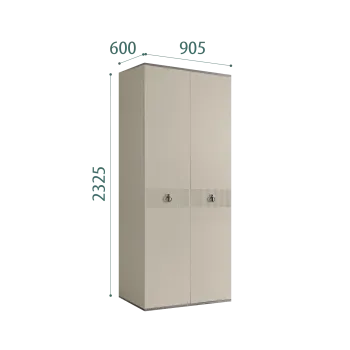 Шкаф 2-х дверный Римини СОЛО (Ваниль/Серебро) РМШ2/2(s)