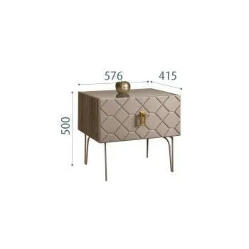 Тумба прикроватная Bogemia Woodline Fa (Мокка) (Lakobel/Золото) БМТП-1