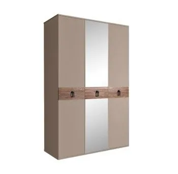 Шкаф 3-х дверный с зеркалом Bogemia Wood Fa (Мокка/Черный) БМШ1/3(Wo)