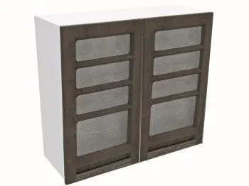 Шкаф со стеклом 2-х дверный ШСТ-80, Грей (800*320*720) Бетон темный, 21434