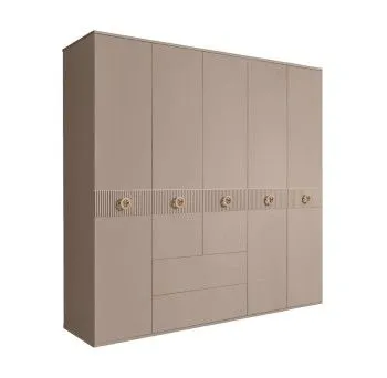 Шкаф 5-ти дверный с ящиками, Bogemia Fillini (Мокка/Золото) БМШ2/51(Fi)