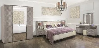 Спальня Гравита 4-ств серый камень глянец