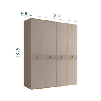 Шкаф 4-х дверный Римини СОЛО (Мокка/Золото) РМШ2/4(s)