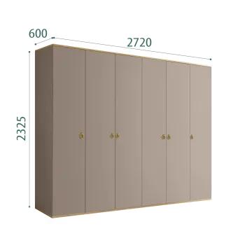 Шкаф 6-ти дверный Римини (Мокка/Золото) РМШ2/6