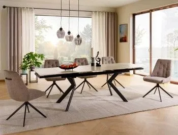 Стол обеденный Signal NORTON 160 (травертин/черный)