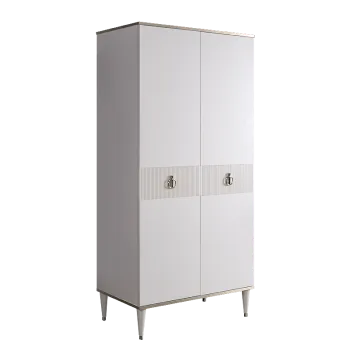 Шкаф-пенал Римини СОЛО (Белый/Серебро) РМП-2(s)