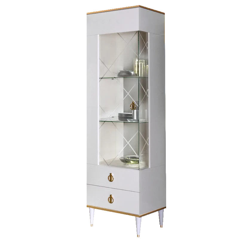 Витрина 1-ств. Римини (Белый/Золото) (Левая) РМВ1-1С