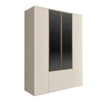 Шкаф 4-х дв. с ящиками Bogemia Air (Слоновая кость/Золото) БМШ2/42(2)