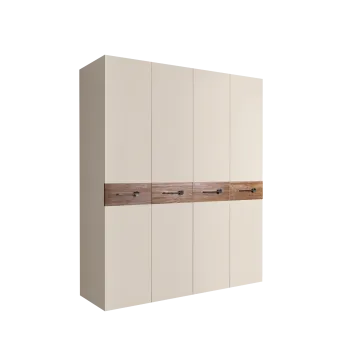 Шкаф 4-х дв. Bogemia Wood Wo (Слоновая кость/Хром) БМШ2/4(Wo)