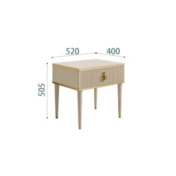Тумба прикроватная Римини СОЛО (Ваниль/Золото) РМТП-1(s)