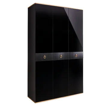 Шкаф 3-х дверный Римини СОЛО (Черный/Золото) РМШ2/3(s)