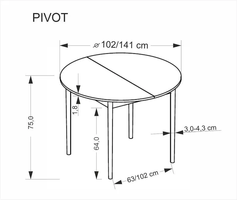 Стол обеденный Halmar PIVOT 102 (кашемир/натуральный) | изображение 12