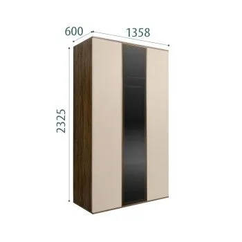 Шкаф 3-х дверный Bogemia Woodline Air (Ваниль/Золото) БМШ2/3(1)