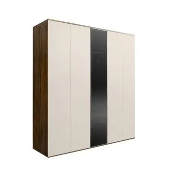 Шкаф 5-ти дв. Bogemia Woodline Air (Слоновая кость/Серебро) БМШ2/5(1)