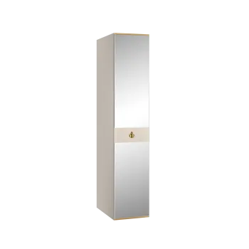 Шкаф 1-но дверный с зеркалом Римини СОЛО (Слоновая кость/Золото) РМШ1/1(s)