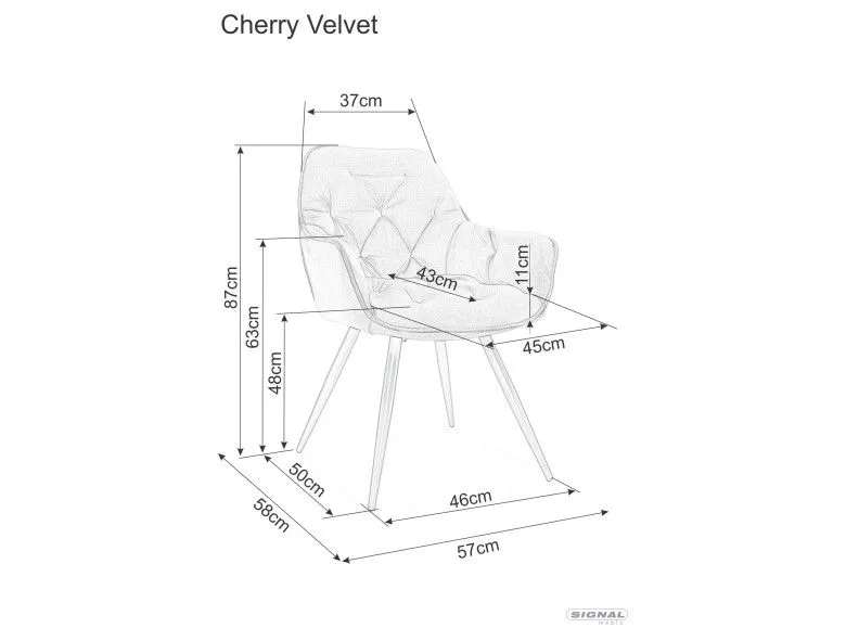 Стул кухонный SIGNAL CHERRY VELVET (карри/черный мат) | изображение 6