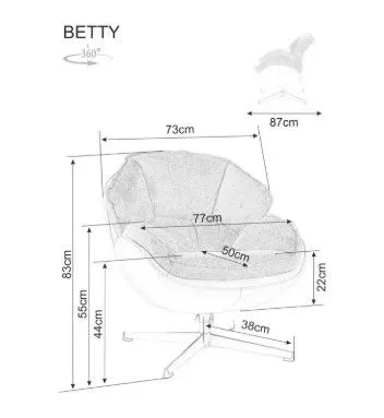 Кресло Signal BETTY (карри/черный) | изображение 4