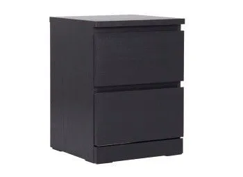Тумба прикроватная Варма, 2 ящика, 40х55х40 см, шпон натурального дерева, ясень черный