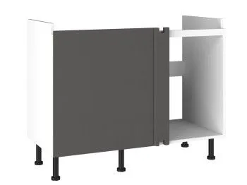 Стол под мойку угловой СМУ-120, Виста (1100*534*870) Экокожа Серый, 26705