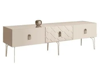 Тумба под телевизор 1.6м Bogemia Farfalle (Слоновая кость) (Lakobel/Хром) БМТ-1(Fa)[10]