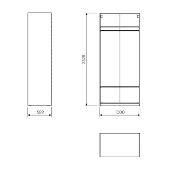 Модуль гардероба МАКС, 100х58х233 см, серый