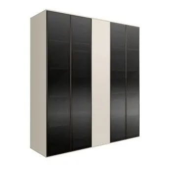 Шкаф 5-ти дв. Bogemia Air (Слоновая кость/Черный) БМШ2/5(4)