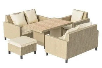 Комплект плетеной мебели MOKKA BELLA Family малый, соломенный