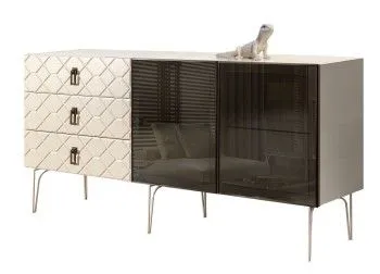 Комод 1.6м Bogemia Farfalle (Слоновая кость) (Lakobel/Черный) БМКМ-4(Fa)[5]