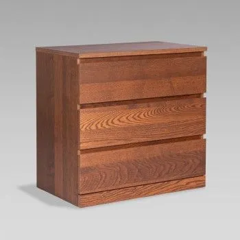 Комод Варма Прайм, 3 ящика, 80х77х48 см, шпон натурального дерева, ясень коричневый