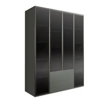 Шкаф 4-х дв. с ящиками Bogemia Air (Серый/Серебро) БМШ2/42(4)